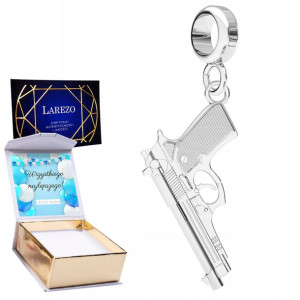 Charms + NADRUK Duży Pistolet srebro 925