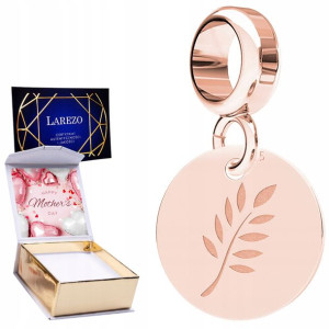 Charms + NADRUK Gałązka różowe złoto 925
