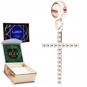 Charms + NADRUK Krzyż Krzyżyk Cross różowe 925