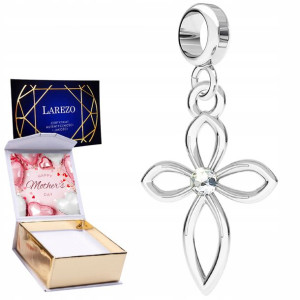 Charms + NADRUK Krzyż Krzyżyk srebro 925