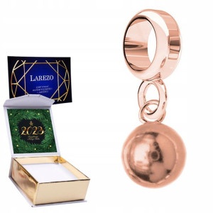 Charms + NADRUK Kulka różowe złoto srebro 925