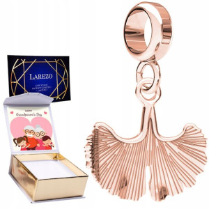 Charms + NADRUK liść miłorząb różowe 925