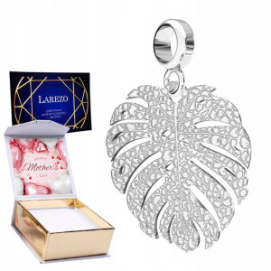 Charms + NADRUK Liść Monstera srebro 925