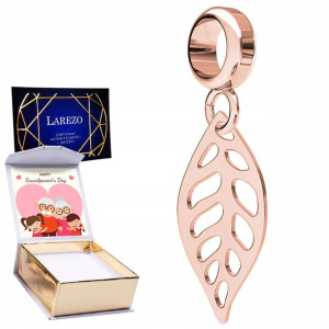 Charms + NADRUK Listek Liść różowe 925