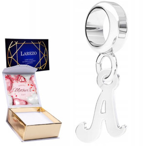 Charms + NADRUK Literka A srebro 925
