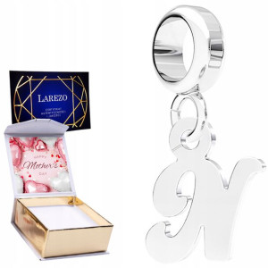Charms + NADRUK Literka N srebro 925
