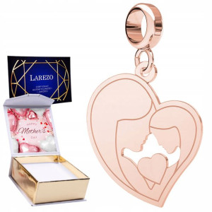Charms + NADRUK Matka Córka różowe złoto 925