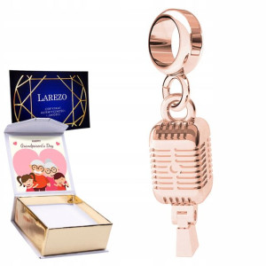 Charms + NADRUK Mikrofon różowe złoto srebro 925