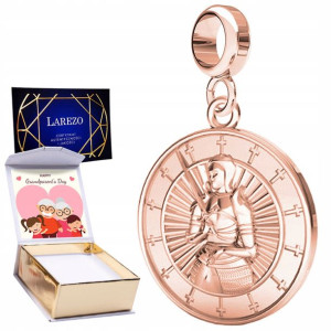 Charms + NADRUK moneta Joanna dArc różowe 925