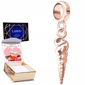 Charms + NADRUK Muszelka Muszla różowe złoto 925