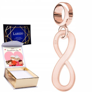 Charms + NADRUK Nieskończoność różowe złoto 925