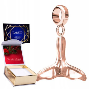 Charms + NADRUK Ogon Wieloryba różowe złoto