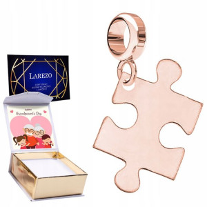 Charms + NADRUK Puzzel różowe złoto srebro