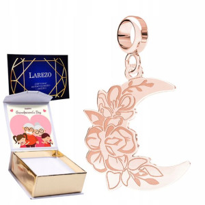 Charms + NADRUK Różany Księżyc różowe złoto 925