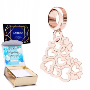 Charms + NADRUK Serca w Sercu różowe 925