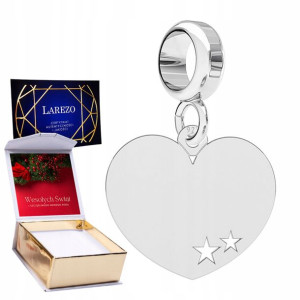 Charms + NADRUK Serce Gwiazdki srebro 925