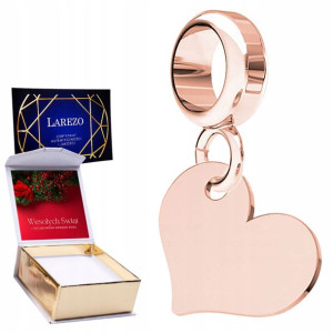 Charms + NADRUK Serce różowe 925