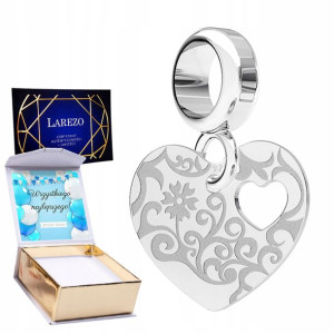 Charms + NADRUK Serce Rzeźbione srebro 925