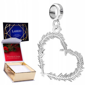 Charms + NADRUK Serce z Piór srebro 925