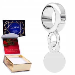 Charms + NADRUK srebro Mała Blaszka 925