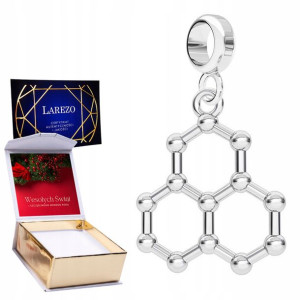 Charms + NADRUK srebro Wzór Chemiczny Lód 925