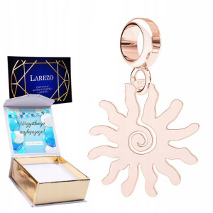 Charms + NADRUK Słońce różowe złoto srebro 925
