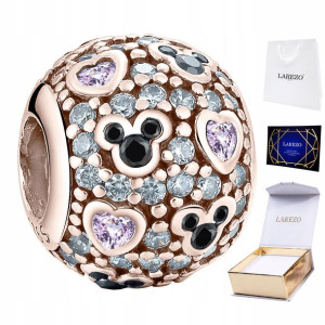 Charms koralik myszka minnie srebro różowe 925