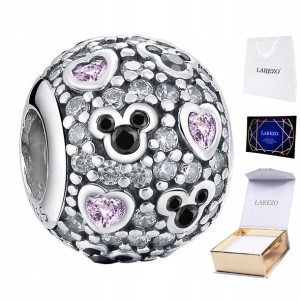 Charms koralik serce myszka minnie srebro 925