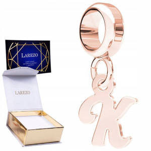 Charms Literka K różowe złoto 925