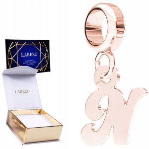 Charms Literka N różowe złoto 925