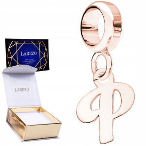Charms Literka P różowe złoto 925