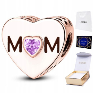 Charms Mom ukochana Mama różowe złoto srebro 925