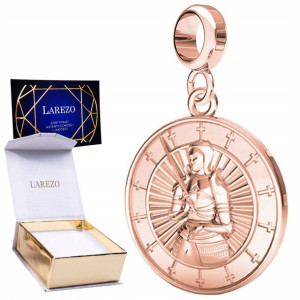Charms moneta Joanna dArc różowe złoto S925