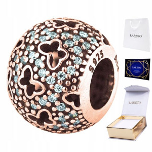 Charms Motylek Motyl różowe złoto srebro 925
