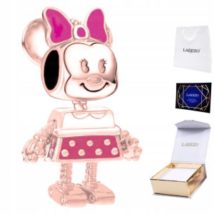 Charms Myszka Minnie różowe złoto srebro 925