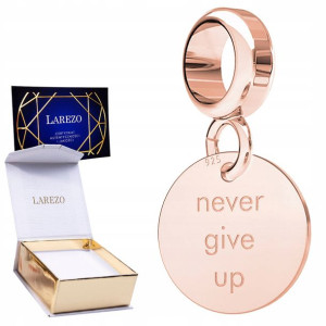 Charms Never Give Up różowe złoto S925