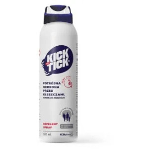 Kick the Tick, ochrona przed kleszczami, komarami i meszkami, spray, 200 ml