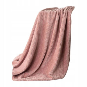 Koc 70x160 Flanelowy Design Cindy4 Różowy Pled