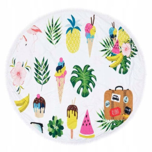 Ręcznik Koc Boho 150 cm Okrągły Plażowy Pareo