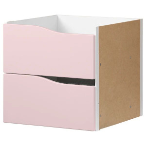 IKEA KALLAX Wkład z 2 szufladami bladoróżowy 33x33 cm