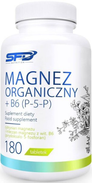 SFD Magnez organiczny + B6 (P-5-P) 180 tabl. - suplement diety