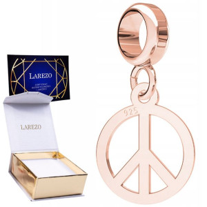 Charms Pacyfka Peace różowe złoto S925