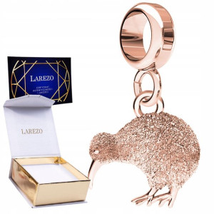 Charms Ptak Kiwi różowe złoto srebro 925