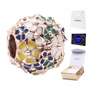 Charms różowe złoto Kwiaty Flowers Kwiatki 925