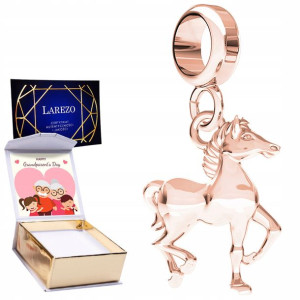 Charms różowy + NADRUK Konik srebro 925