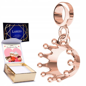 Charms różowy + NADRUK Korona srebro 925