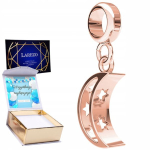 Charms różowy + NADRUK Księżyc srebro 925