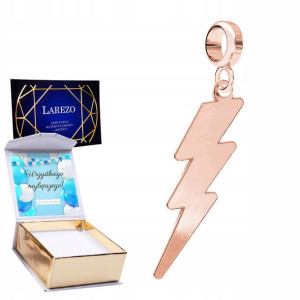 Charms różowy + NADRUK Piorun Błyskawica 925