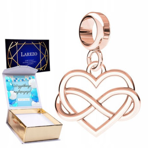 Charms różowy + NADRUK Serce srebro 925