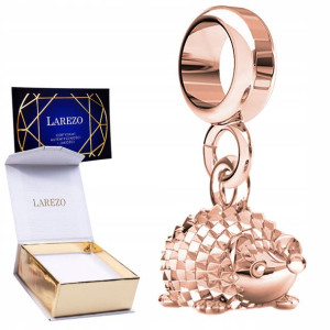 Charms różowy wiszący Jeż srebro 925